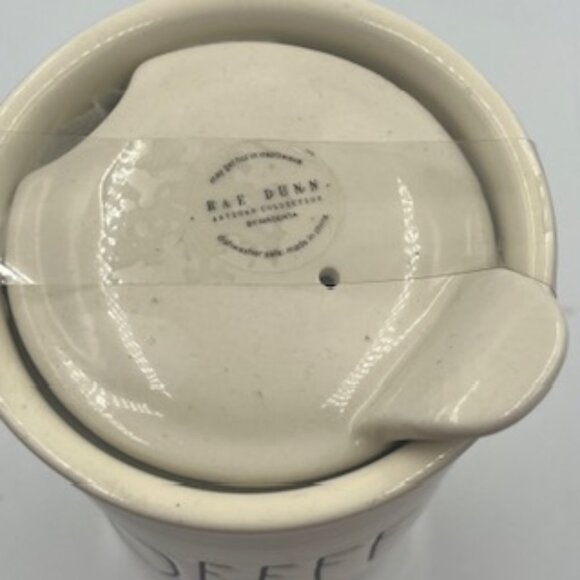 Rae Dunn “COFFEE “ Travel Tumbler Mug 16 Ounce Ceramic With Lid New - Picture 3 of 4